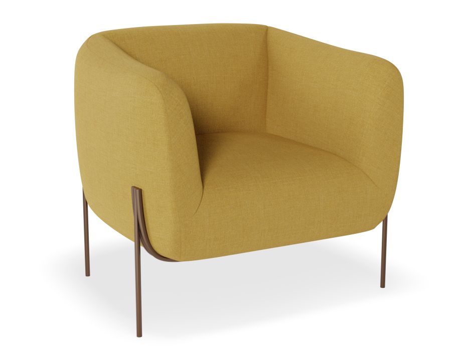 Belle Lounge Chair - Tuscan Yellow - Matt Black Legs