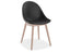 Pebble Chair Black Upholstered Vintage Seat - Pyramid Fixed Base with Castors - Black