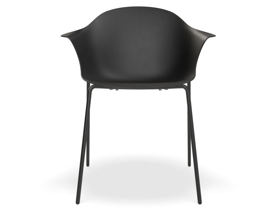 Pebble Armchair Black with Shell Seat - 4 Post Base