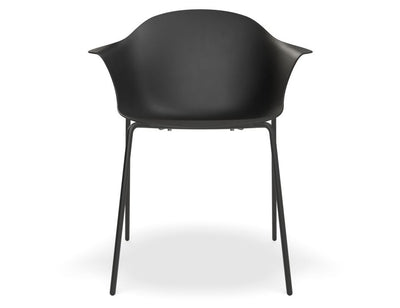 Pebble Armchair Black with Shell Seat - Pyramid Fixed Base