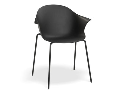 Pebble Armchair Black with Shell Seat - Sled Base