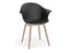 Pebble Armchair Black with Shell Seat - Natural Beechwood Base