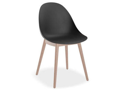 Pebble Chair Black with Shell Seat - Pyramid Fixed Base