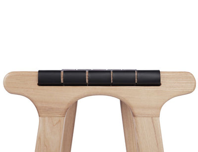 Brooklyn Backless Stool - Woven Black Seat / Natural Frame