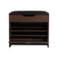 Shoe Rack Cabinet Bench 3-tier 15 Pairs Walnut