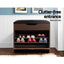 2x Shoe Bench Set Flip Drawer Walnut
