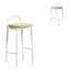 63cm White Frame Bar Stool - Clay Grey (Set of 2)