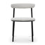 Fabric Dining Chair - Moon White Boucle and Black Legs (Set of 2)