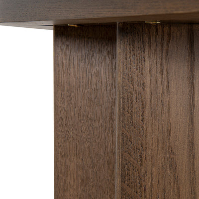 1.3m Pill Shape Console Table - Caramel Oak