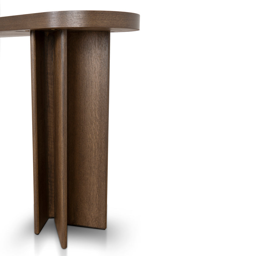 1.3m Pill Shape Console Table - Caramel Oak