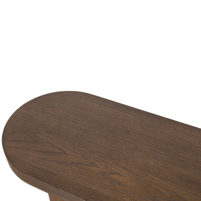 1.3m Pill Shape Console Table - Caramel Oak