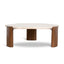 100cm Travertine Coffee Table - Walnut