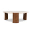 100cm Travertine Coffee Table - Walnut