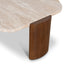 100cm Travertine Coffee Table - Walnut