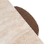 100cm Travertine Coffee Table - Walnut
