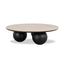 100cm Round Travertine Coffee Table - Black
