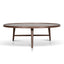 1.1m Wooden Round Coffee Table - Walnut