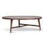 1.1m Wooden Round Coffee Table - Walnut