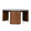 Nested Rosso Levanto Marble Coffee Table - Walnut
