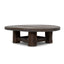 100cm Elm Round Coffee Table - Dark Brown