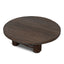100cm Elm Round Coffee Table - Dark Brown