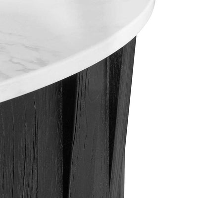 Porcelain Round marble Coffee Table - Black