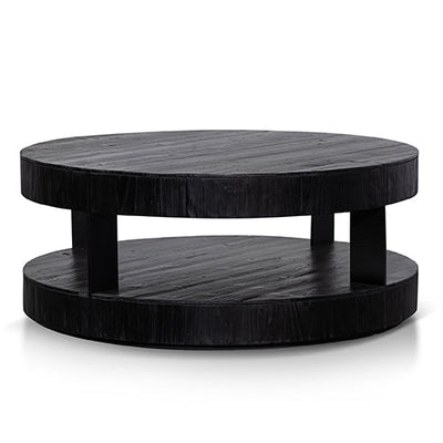 100cm Round Coffee Table - Full Black