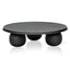100cm Round Travertine Coffee Table - Black