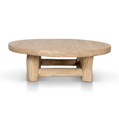 100cm Elm Round Coffee Table - Natural