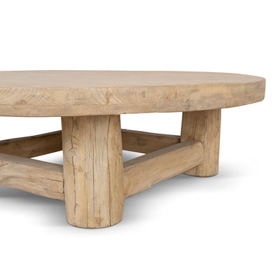 100cm Elm Round Coffee Table - Natural