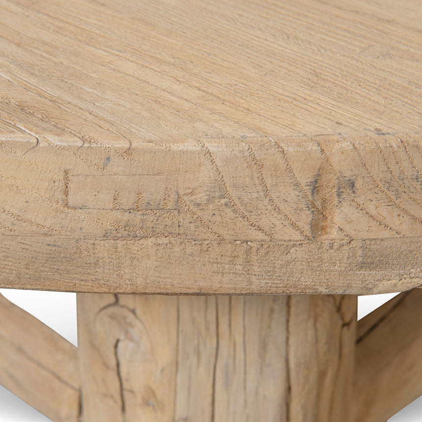 100cm Elm Round Coffee Table - Natural