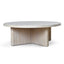 Travertine Marble 100cm Round Coffee Table - White Wash