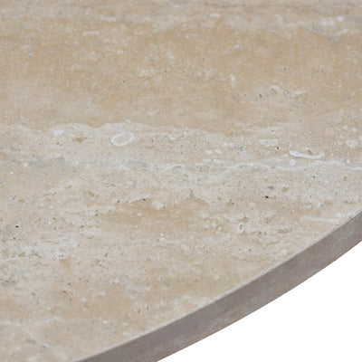 Travertine Marble 100cm Round Coffee Table - White Wash