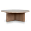 Travertine Marble 100cm Round Coffee Table - White Wash