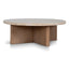 Travertine Marble 100cm Round Coffee Table - White Wash