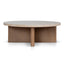 Travertine Marble 100cm Round Coffee Table - White Wash