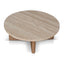 Travertine Marble 100cm Round Coffee Table - White Wash