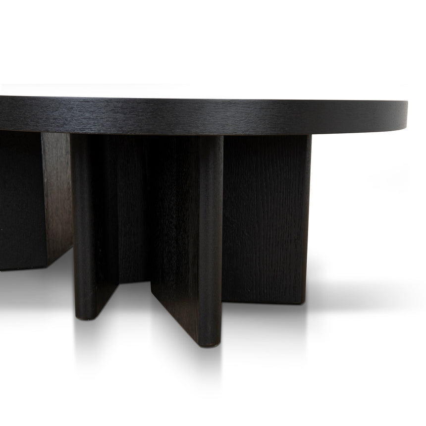 1.3m Pill Shape Coffee Table - Textured Espresso Black