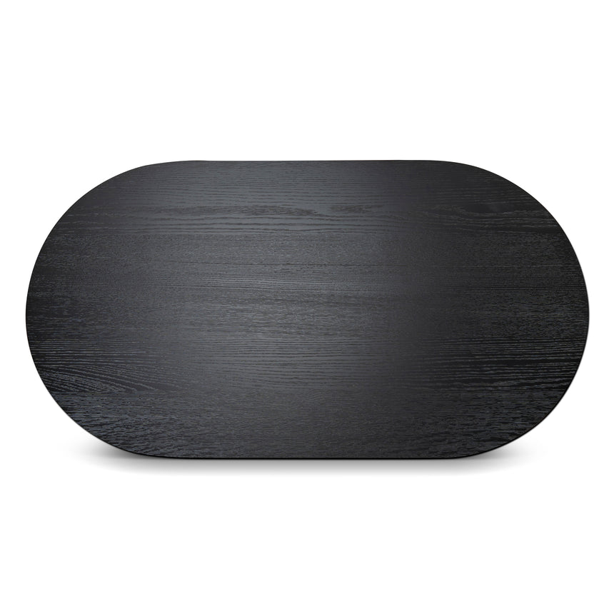 1.3m Pill Shape Coffee Table - Textured Espresso Black