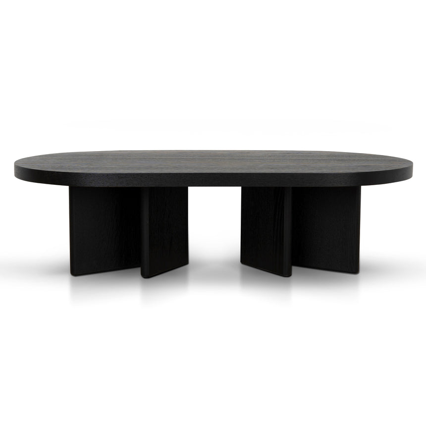 1.3m Pill Shape Coffee Table - Textured Espresso Black