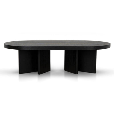 1.3m Pill Shape Coffee Table - Textured Espresso Black