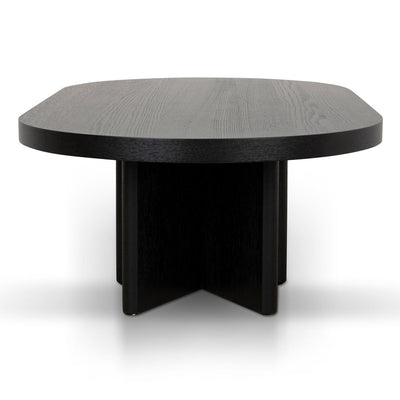 1.3m Pill Shape Coffee Table - Textured Espresso Black