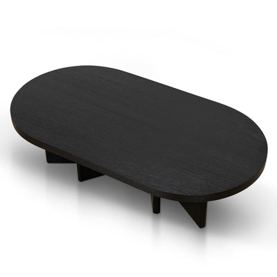 1.3m Pill Shape Coffee Table - Textured Espresso Black