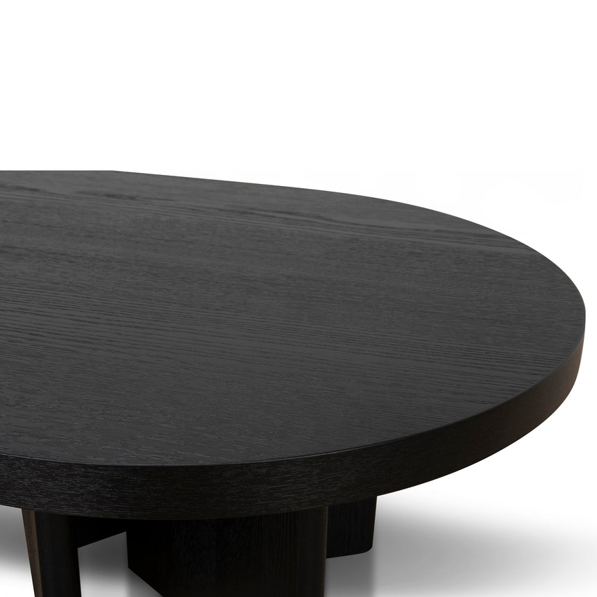 1.3m Pill Shape Coffee Table - Textured Espresso Black