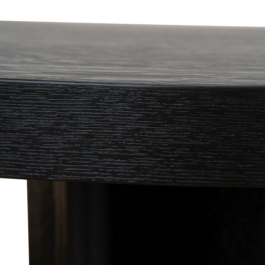 1.3m Pill Shape Coffee Table - Textured Espresso Black