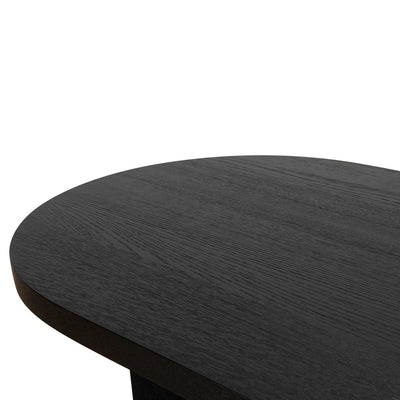 1.3m Pill Shape Coffee Table - Textured Espresso Black