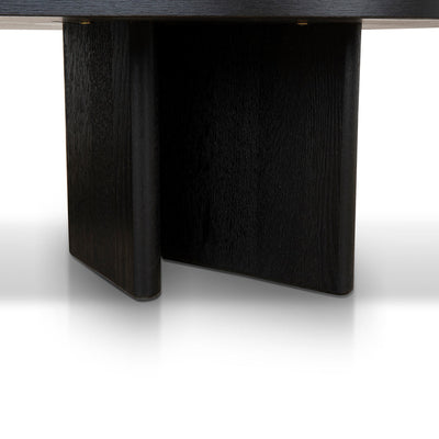 1.3m Pill Shape Coffee Table - Textured Espresso Black