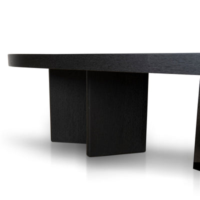 1.3m Pill Shape Coffee Table - Textured Espresso Black