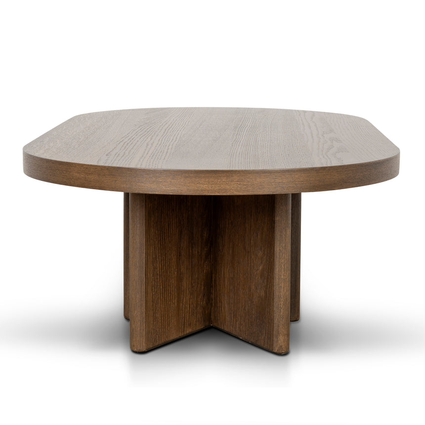 1.3m Pill Shape Coffee Table - Caramel Oak