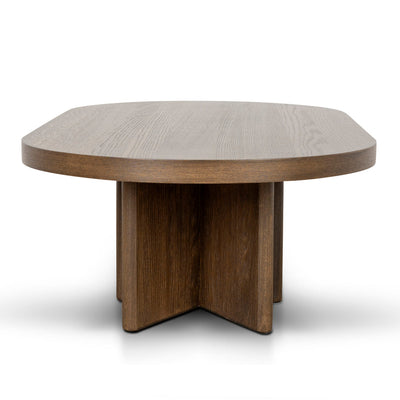 1.3m Pill Shape Coffee Table - Caramel Oak